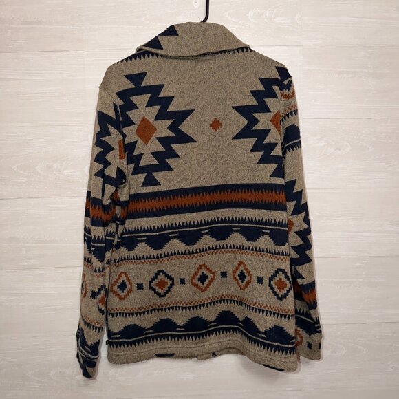 Junk Food Aztec Southwest Cardigan Sweater Size M Button Front Knit Jacket - Picture 8 of 8